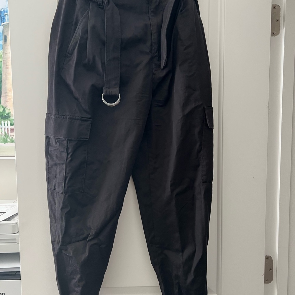 White House Black Market Black Cargo Jumpsuit with Relaxed Fit